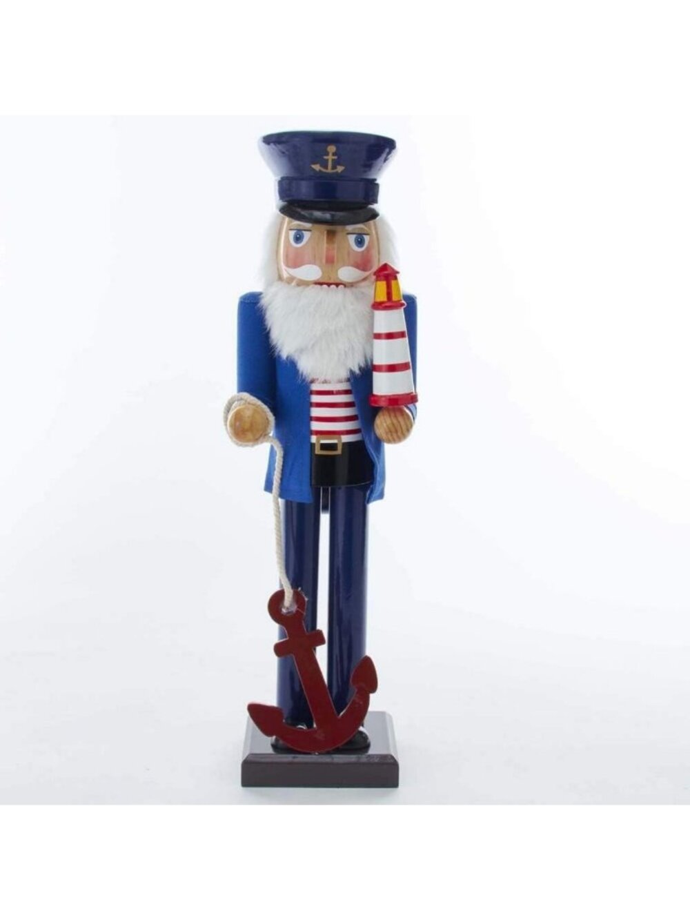 15-Inch Sailor Nutcracker with Anchor & Lighthouse - Festive Holiday Decor
